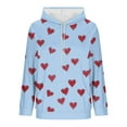 thumbnail image 6 of Enjoytime Womens Hoodies Hearts Printed Long Sleeve Casual Sweatshirt Fall Winter Fashion Trendy Pullover Sweatshirts Light Blue XL, 6 of 6