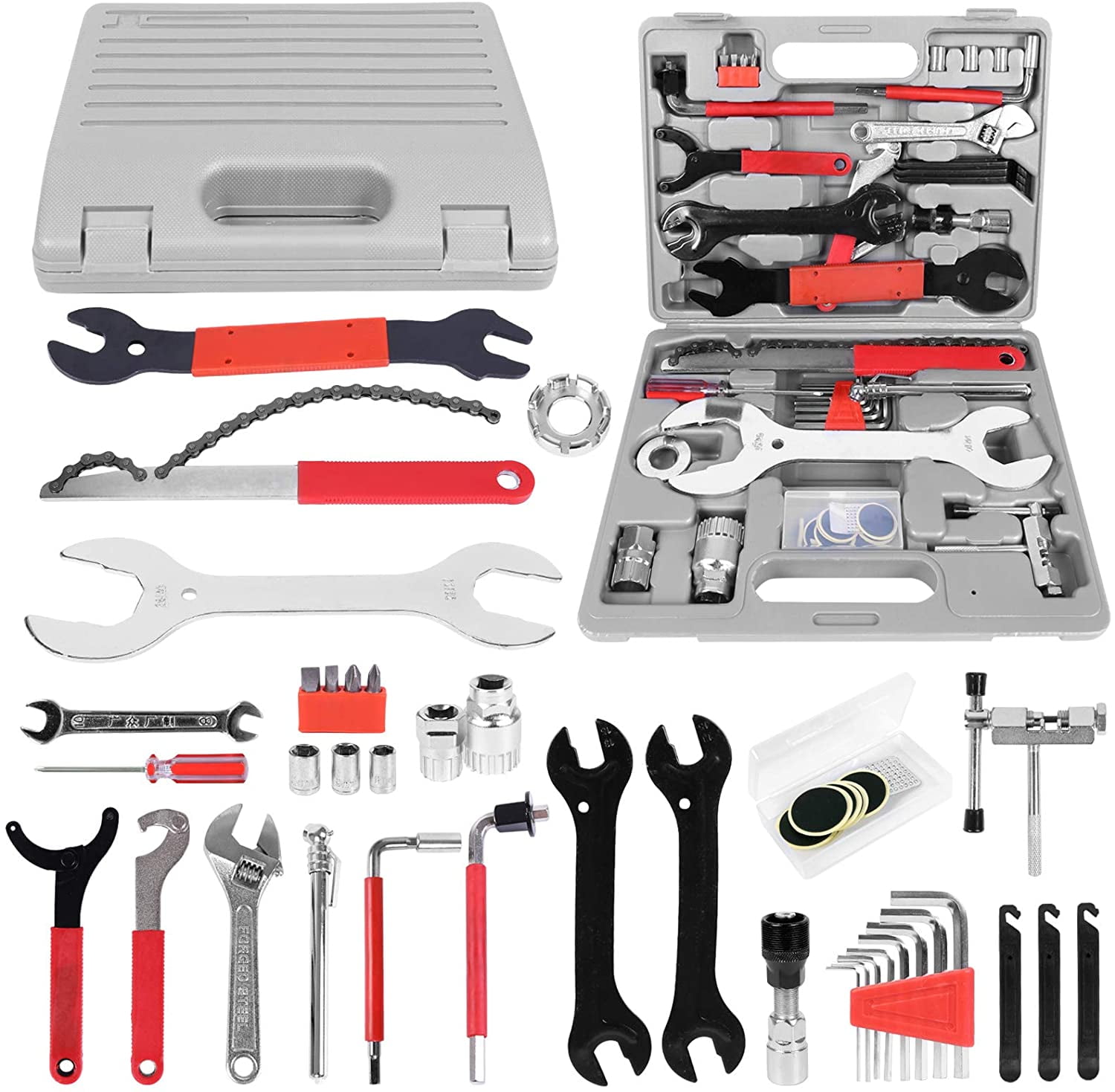 44PCS Bike Bicycle Repair Tool Kit Maintenance Repair Hand Wrench Tool Kit Set 