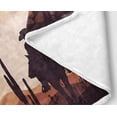 thumbnail image 3 of Western Cowboy Throw Blanket, Country Cowboy Riding Horse in Wild West Fleece Blanket, Minimalist Mountain Cactus Moon Bohemian Aesthetic Soft Plush Blanket, 60X80IN, 3 of 3
