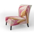 thumbnail image 3 of Designart "Bold Flowing Pink and Gold II" Pink Bold Upholstered Accent Chair - Modern Arm Chair For Living Room, 3 of 5