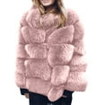 thumbnail image 2 of Shldybc Women Winter Coat Jacket Luxury Faux Furs Coat Slim Long Sleeve Collar Coat Faux Furs Coat Overcoat-Pinks - Fall/Winter Clearance, 2 of 6