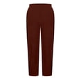 thumbnail image 5 of Corduroy Pants for Women Side Button Elastic Waist Fall Winter Pant Straight Leg Lightweight Comfy Trousers with Pockets Wine L, 5 of 7