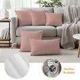 thumbnail image 6 of Lumbar Pillow Covers 12 x 20 Inches, Pink Pure Color Waterproof Throw Pillow Cover Set of 2, Aesthetics Contemporary Luxury Decorative Rectangle Cushion Covers for Patio/Tent/Couch/Garden, 6 of 8