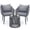 Grey, variant on LOGYAT 3 Piece Patio Rattan Bistro Conversation Set, Outdoor All Weather Wicker Furniture Chair Set with Glass Tabletop for Balcony, Porch and Backyard, Black