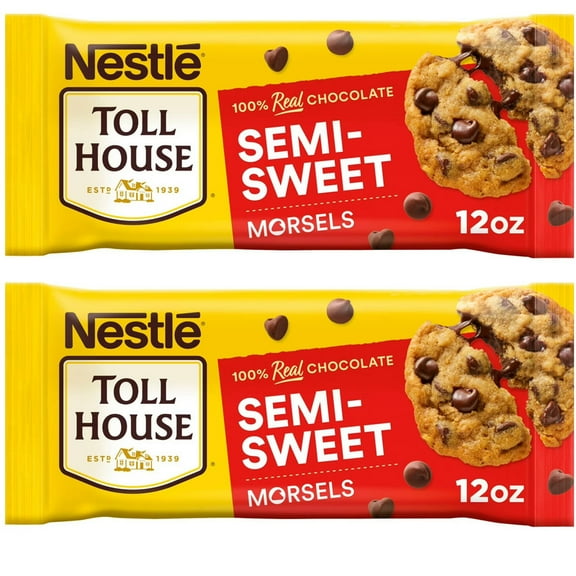2PK Nestle Toll House Semi Sweet Chocolate Baking Chips, Morsels, 12 oz Bag
