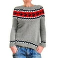 thumbnail image 2 of Womens Sweaters,Winter Fall Casual Loose Long Sleeve Women's Knitted Fair Isle Print Retro Sweater,Fair Isle Knit Pullover Sweater Size S, 2 of 4