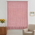 thumbnail image 3 of Vintage Peach Pink Sheer Curtains 45 Inches Long, Farmhouse Retro Solid Color Linen Texture Light Filering Curtains, Breathable Simi Curtain Privacy Drapes for Kitchen Bathroom Small Window Treatment, 3 of 9
