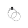 thumbnail image 3 of 1.12 Carat (Ctw) Black Diamond Engagement Ring and Wedding Band Set in Sterling Silver for Women, 3 of 6