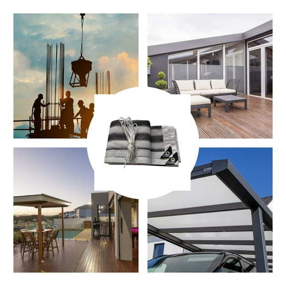 Violete Outdoor Sun Shade Cloth for Pergola Patio | Gray Plastic | Reinforced Grommets | 33x79 or 73x79 in | UV Protection