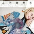 thumbnail image 3 of Nawypu Penguin Throw Blanket for Girls - Flannel Blanket Size Soft Fuzzy Plush Throws Gift - Blue Cute Blanket for Couch, 3 of 6