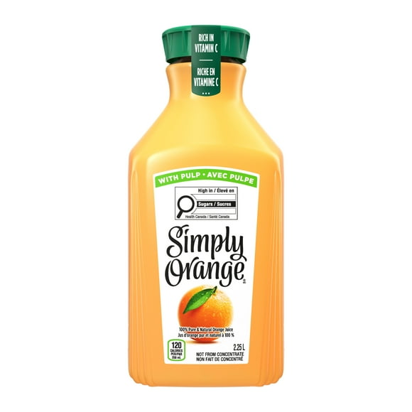 Simply Orange With Pulp Juice, 2.25 Liters