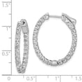 thumbnail image 2 of White Sterling Silver Earring In & Out Hoop Women'S Cubic Zirconia CZ Round Clear 29 mm 23, 2 of 2