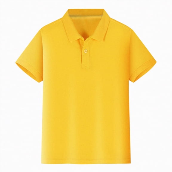 Kaprioy Girls T Shirts Kids Little Girls Short Sleeve Polo Shirt Children Solid Color Basic Unisex Polos Shirts