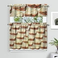 thumbnail image 2 of Kitchen Curtains 36 Inch Short - 3 Panel Set, Rod Pocket Window Curtain with Hamburger Sandwich Print, 100% Polyester for Farmhouse, Cafe, Kitchen, Bedroom, Easy Wash, Foodie Decor, 2 of 6