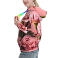 thumbnail image 2 of Lsque Delicate Pink Carnations A Pattern Casual Women's Hoodie,Hooded Sweatshirt with Kangaroo Pocket,Pullover Hoodie with Eye-catching Drawstrings-XX-Large, 2 of 7