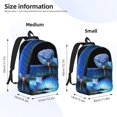thumbnail image 4 of Ratiio Blue Viper Snake Print Canvas Backpack for Women & Men Retro Aesthetic Rucksack Basic Backpack for High School/College Students Travel Laptop Bag, 4 of 5