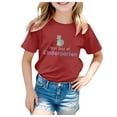 thumbnail image 1 of 2DXuixsh T-Shirt Fille Été Manches Courtes Tee Sportswear Col Rond T-Shirt Ample Décontracté Mignon Imprimé Basique Rouge Taille 110, 1 of 4