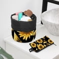 thumbnail image 6 of PhooArto Large Barrel Drawstring Makeup Bag, Golden Math Polygonal Sunflowers Pattern Travel Cosmetic Bag Portable Make Up Organizer Bag, 6 of 6