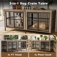 thumbnail image 6 of TIME RAY 88 Inch Dog Crate Furniture for Large Dog,Wood Dog Kennel Furniture Indoor with Removable Divider,Dog Cage Furniture as TV Stand,White, 6 of 8