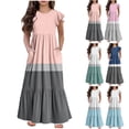thumbnail image 1 of Tranfacy Robes d'Été pour Filles, Robes pour Petites Filles, Robe de Princesse pour Enfants Style Mode Sans Manches à Col Rond Robe de Fille, 1 of 5