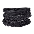 thumbnail image 4 of SmartBy 4Pcs/Set Vintage Men Mixed Style Braided Faux Leather Beaded Bracelet Bangle, 4 of 7