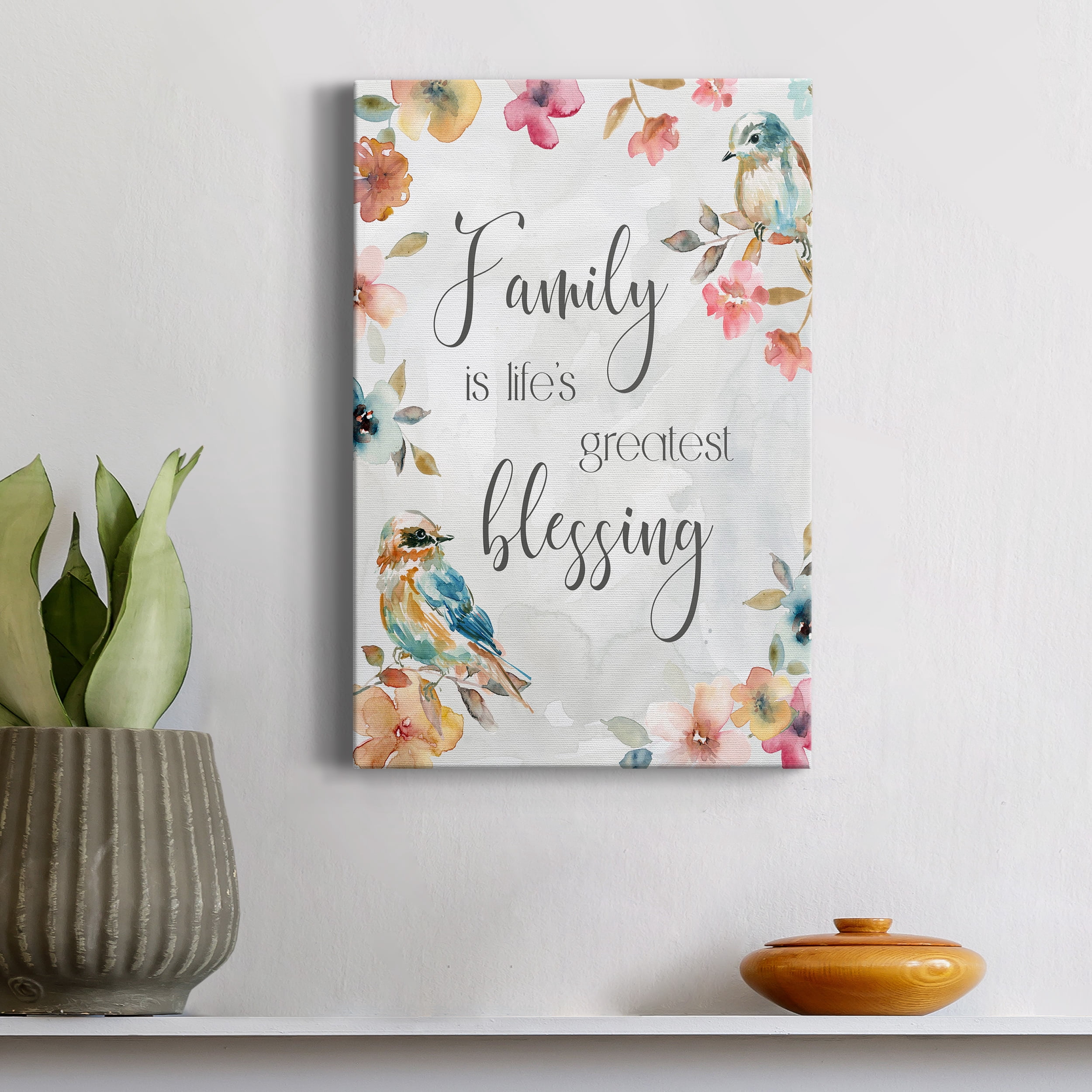 Spring Bird Blessing Premium Gallery Wrapped Canvas - Ready to Hang - 18 x 27