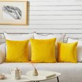 thumbnail image 4 of FY FIBER HOUSE Pack of 2 Velvet Throw Pillow Covers Decorative Square Pillowcase Soft Solid Cushion Case for SoFa/Couch Use, 18 x 18 Inch Yellow, 4 of 5