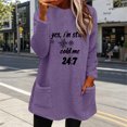thumbnail image 5 of Ke1Clo Winter Sweaters for Women Casual Fashion Snowflake Graphic Crew Neck Long Sleeve Pullover Oversized Loose Comfy Basic Knit Tops Purple S, 5 of 6