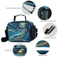 thumbnail image 4 of Insulated Lunch Bag 6L Leak-Proof Lunch Box with Shoulder Strap Multiple Pockets Lunch Tote Blue and Gold Ocean, 4 of 9
