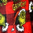 thumbnail image 3 of MJC International Mens Dr. Seuss Don't Be A Grinch Red Buffalo Plaid Plush Lounge Pants (Large), 3 of 3