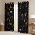 thumbnail image 2 of Manfei Cute Cat Curtains Pack of 2 (42x84 Each),Galaxy Stars Print Curtains Blackout,Boho bohemian Style Bedroom Curtains For Girls Kids,Ultra Soft Home Decor, 2 of 6