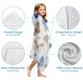 thumbnail image 7 of White Blue Butterfly Flower Pattern Hooded Bath Towel，60"x35" for Ages 3 To 12 Kids, Quick Dry Lightweight Soft Microfiber Hood Beach Towel Cover Up for Kids, 7 of 7