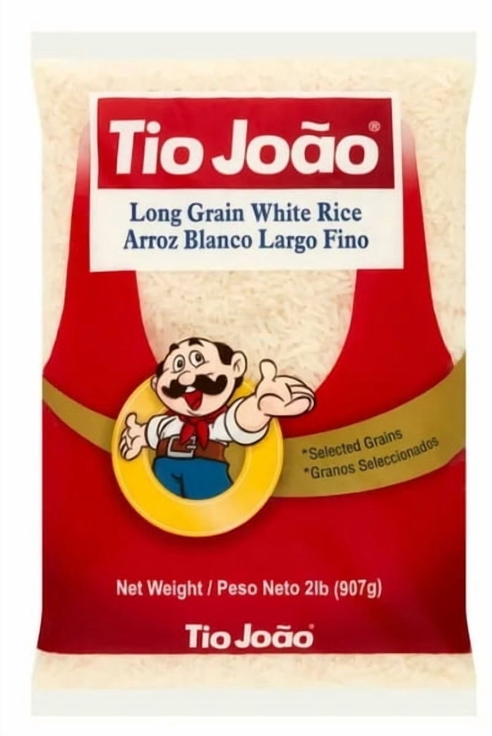 Tio Joao Brazilian White Rice 2 lb + Grao de Campo Pinto Beans 2.2 lb | Pack of 2 – Arroz Branco e Feijao Carioca Brasileiro | Brazil in Texas