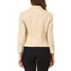 thumbnail image 3 of Blazer abierto para mujer Inspire Chic, chaqueta de traje corta para el trabajo de verano, color beige, talla 3XL, 3 of 7