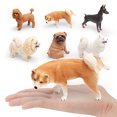 thumbnail image 2 of Juego de figuras realistas de perros, 6 piezas, figuras de mascotas de PVC para niños, 2 of 3