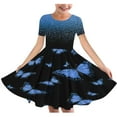 thumbnail image 1 of QIPOPIQ Robe d'Été pour Fille Art Van Gogh Impression 3D Col Rond Manches Courtes T-Shirt Robe Évasée Liquidation, 1 of 4