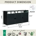 thumbnail image 7 of Metal Outdoor Garbage Can Storage Shed for 3 Trash Cans, Metal Garbage Enclosure with Spring-Assisted Doors  for Patio, Backyard, Charcoal, 7 of 7