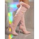 thumbnail image 1 of Women's Classic Velvet Decorated Side Zipper Faux Suede Stiletto Heel Boots, 1 of 5