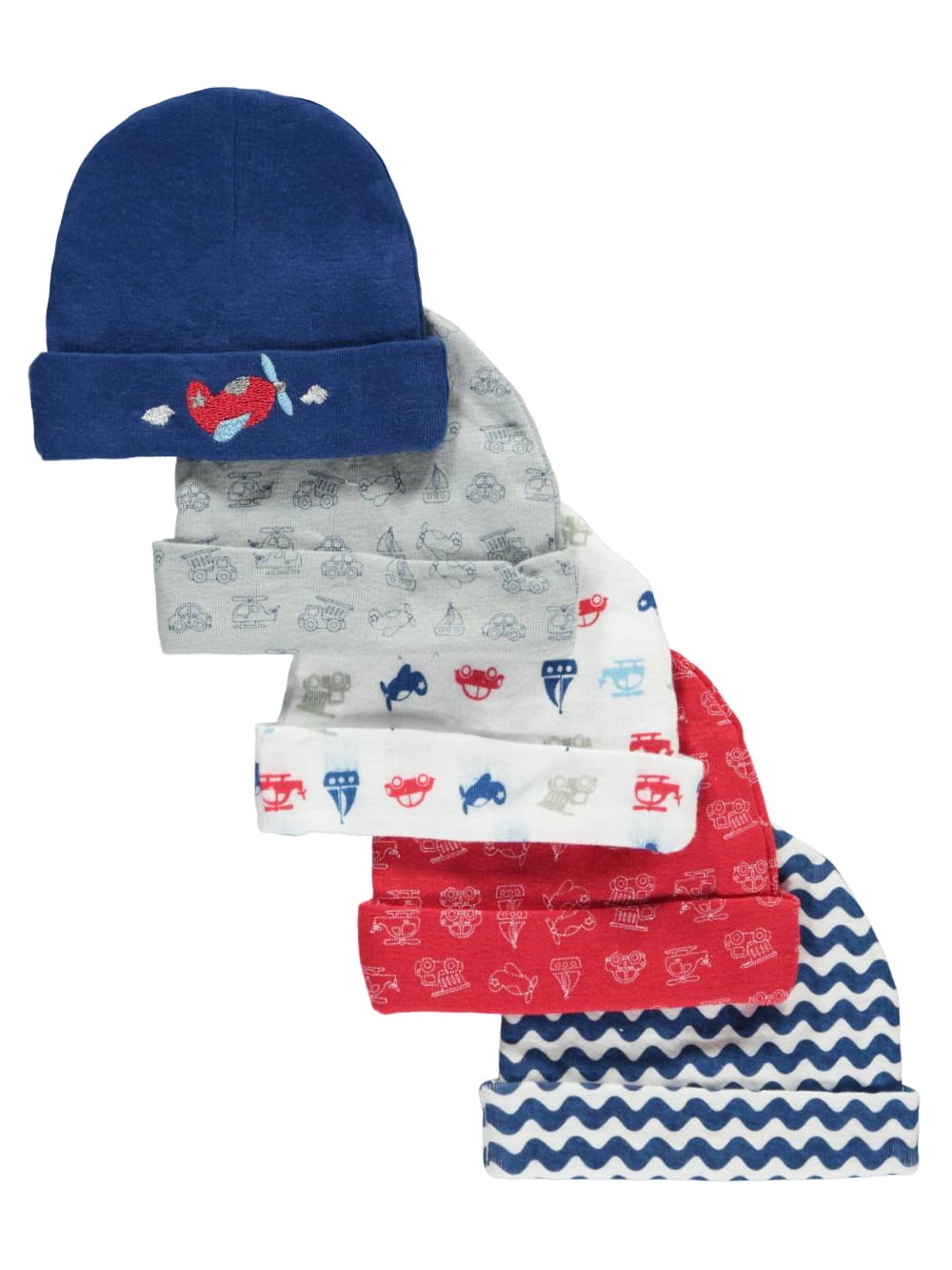 Cribmates Baby Boys' "Going Places" 5Pack Infant Caps navy/multi, 0