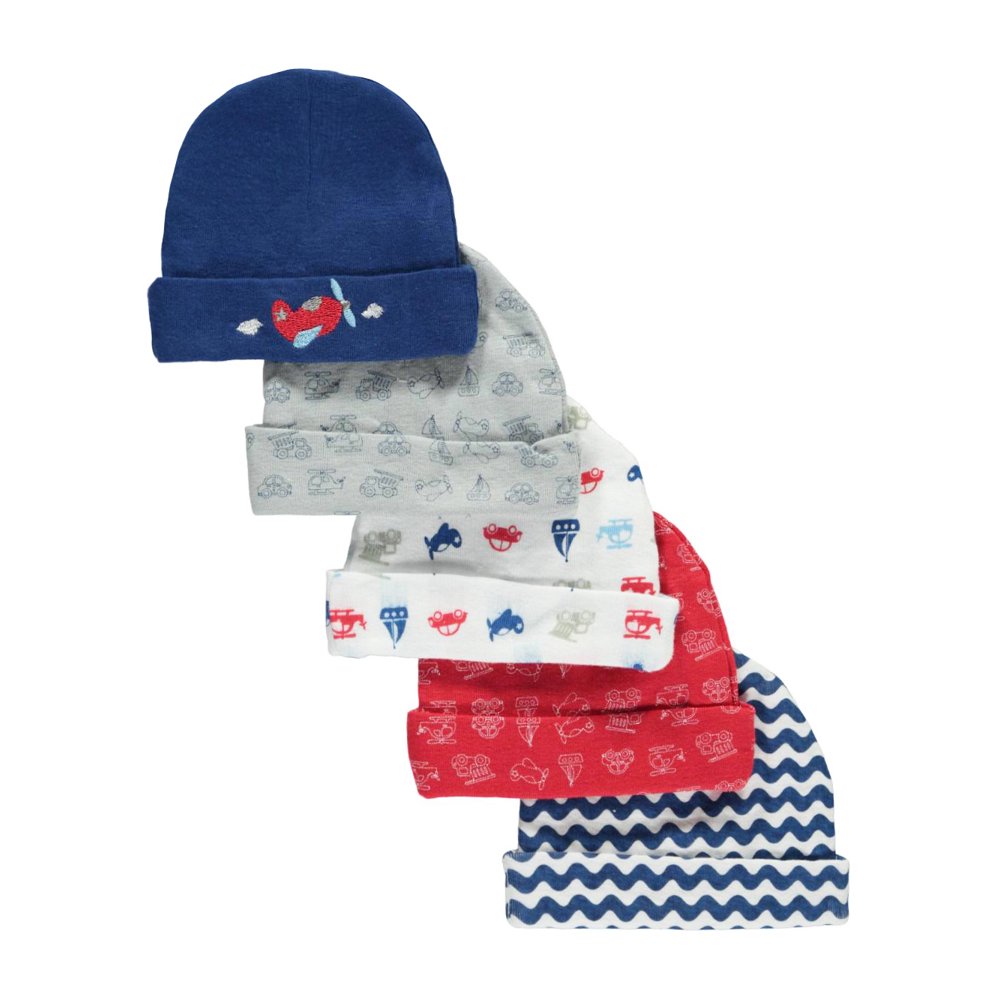 CRIBMATES Cribmates Baby Boys' "Going Places" 5Pack Infant Caps