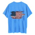 thumbnail image 2 of Camiseta de Cuello Redondo Impresa Delantera Y Trasera Del Día de la Independencia de las Mujeres, Tops Cortos Casuales para las Mujeres, 2 of 5