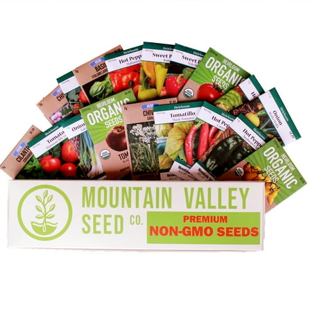 Salsa Tomato Seeds Mexican Salsa Garden Seed Collection - Premium Assortment - 18 Non-GMO Vegetable Gardening Seed Packets: Jalapeno, Tomato, Cilantro, Onion, Basil, Peppers, More ()