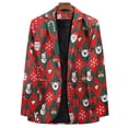 thumbnail image 5 of YODETEY Men'S Suit Christmas Printed Slim Fit Single Breasted Casual Suit Men'S Coat Red 8(XL), 5 of 9