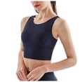 thumbnail image 1 of Sujetador deportivo de cuello alto para mujer - Largo, impacto medio, sin aros, acolchado, camiseta corta para yoga/gimnasio - Tallas S-XL, 1 of 2