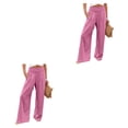 thumbnail image 1 of Sonducket Mujer verano primavera pantalones bolsillos Color sólido largo suelto Casual pierna ancha estirable Vintage Streetwear rosa XXL Rosa XXL 2piezas, 1 of 6