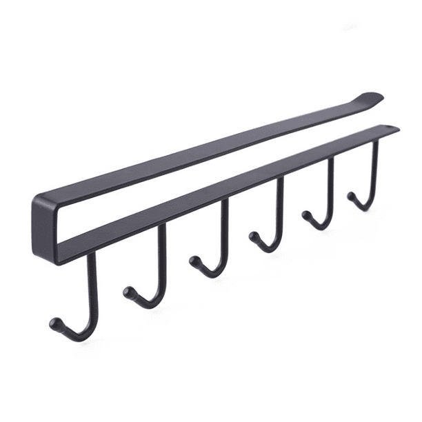 6Hook Under Mug Hanger, Cup Holder Storage Hook Kitchen