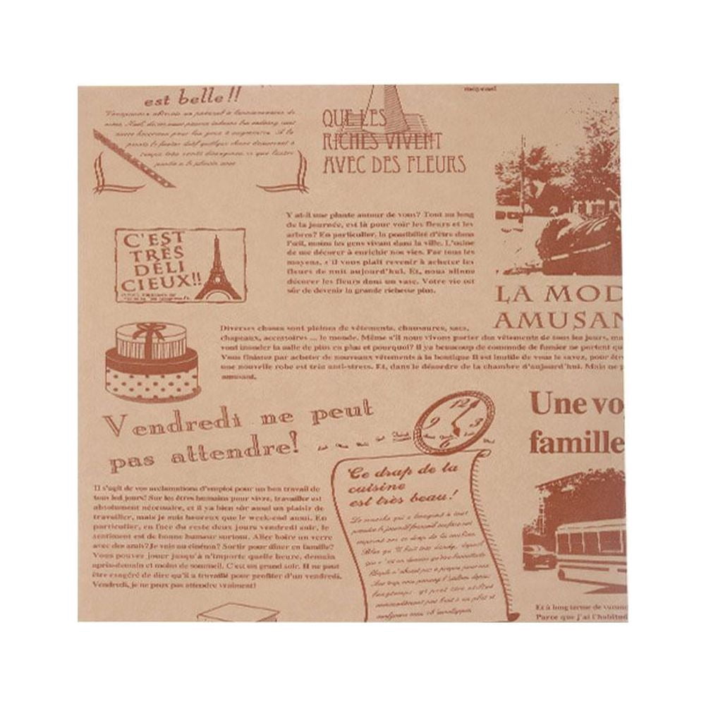 100 Sheets Paper Food Wrapping Baking Parchment Food Grade L-shaped Open Grease Resistant Disposable Packaging Wax Paper Liners For Sandwich Burgers Wrappers