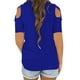 thumbnail image 4 of Camiseta con hombros descubiertos y tiras cruzadas de manga tres cuartos para mujer Blusas Fridja hj398, 4 of 6