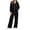 Black, variant on Two Piece Lounge Sets for Women Sweatsuits Long Sleeve Hooded Sweatshirt and Wide Leg Pants Elastic Waist Homewear 2 Piece Outfits Casual Tracksuit with Pockets