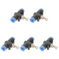 thumbnail image 4 of 5pcs Tube 6mm 1/4' One Touch Inline Flow Control Throttle Pneumatic Connector Adapter Air Fittings Joint (Black), 4 of 9